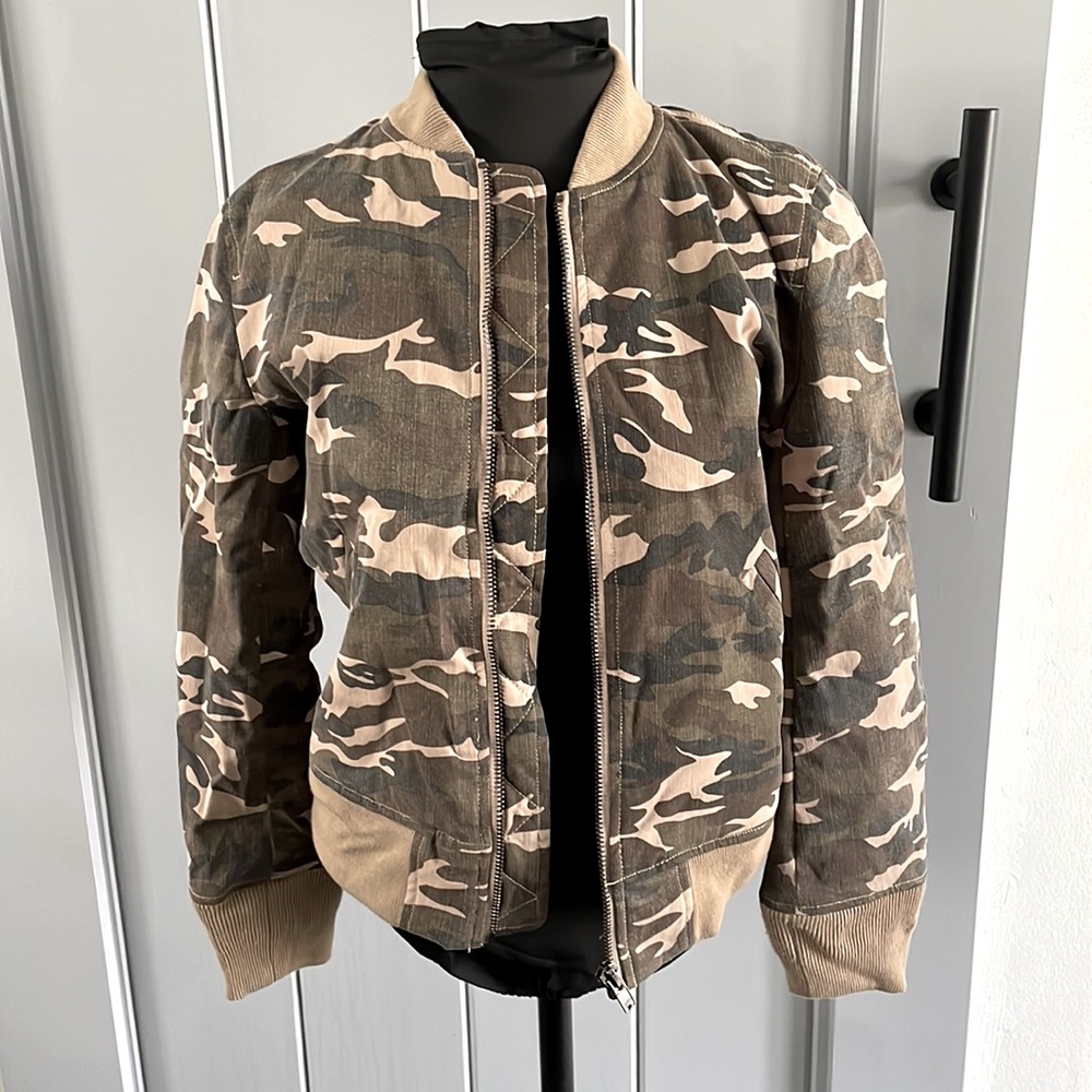 Camo Quilted Bomber Jacket